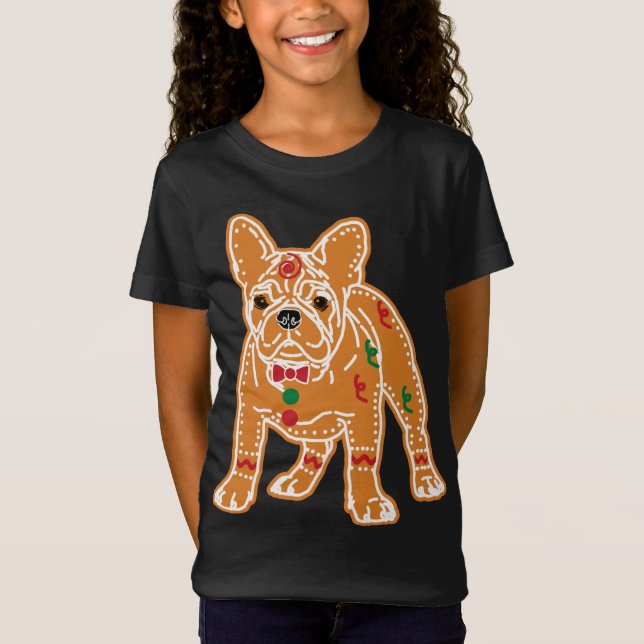 T-Shirt French Bulldog Gingerbread Chien Chien Amateurs d' (Devant)
