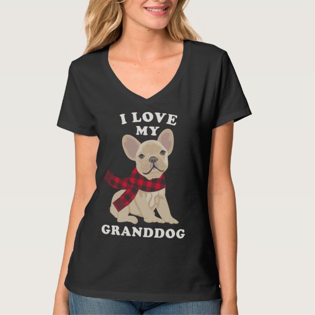 T-shirt French Bulldog  Grandma Xmas  Fun Frenchie Granddo (Devant)