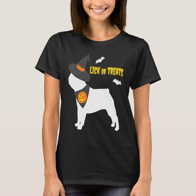 T-shirt French Bulldog Happy Halloween Pumpkin Witch Frenc (Devant)