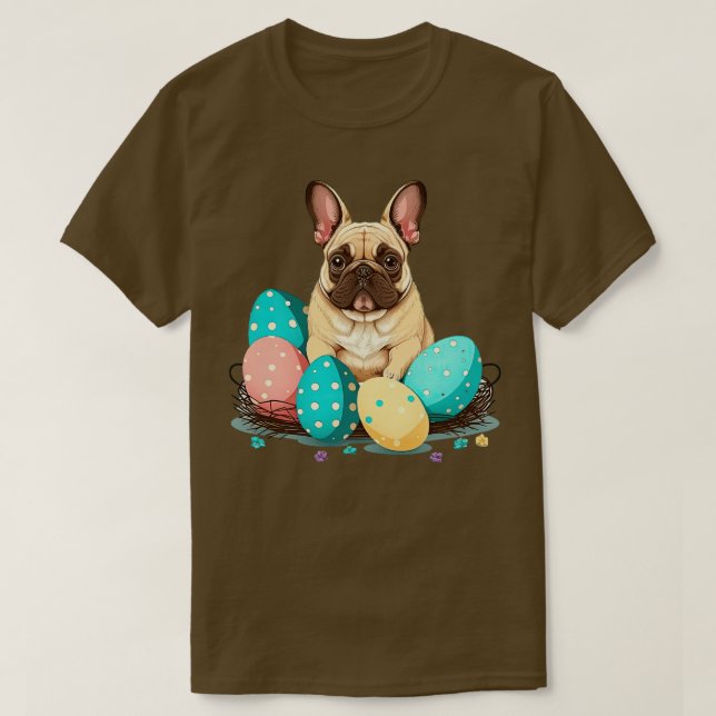 T-shirt French Bulldog heureux jour de Pâques 1 (Design devant)