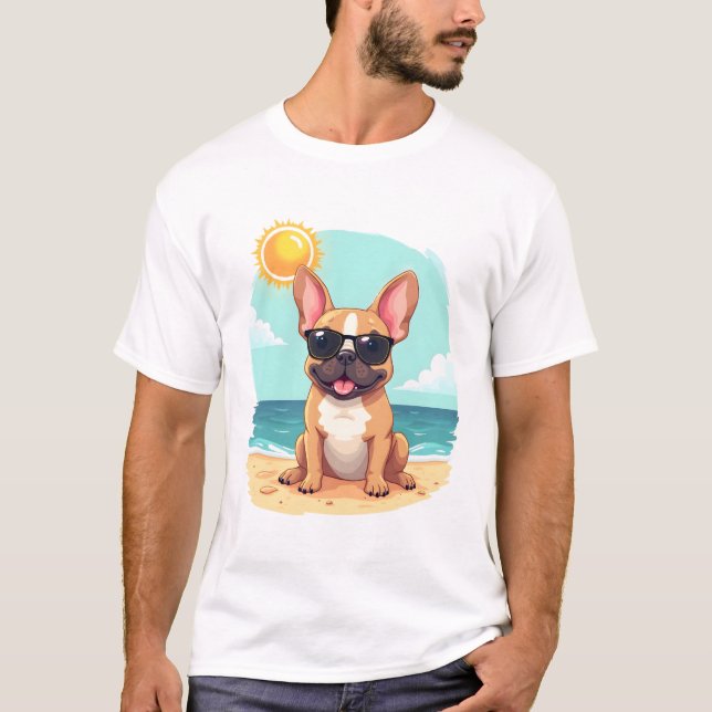 T-shirt French Bulldog on Vacation (Devant)