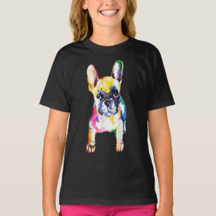 T-shirt French Bulldog Original Watercolor Hand Drawing
