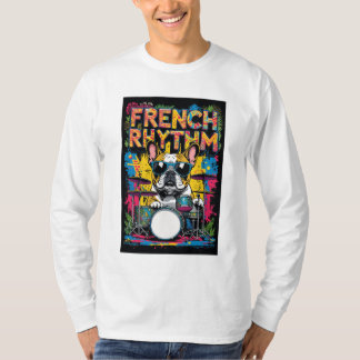 T-shirt French Bulldog Playing Drums