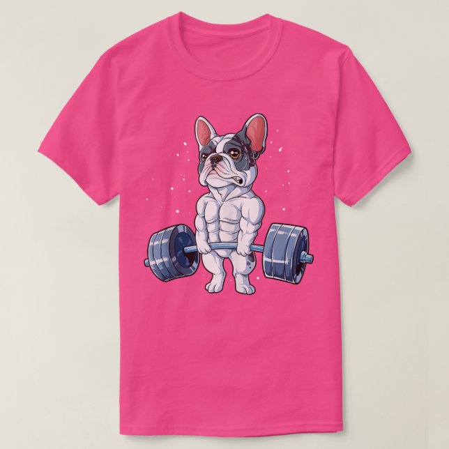 T-shirt French Bulldog Poids Funny Deadlifts Hommes Wi-Fi (Design devant)