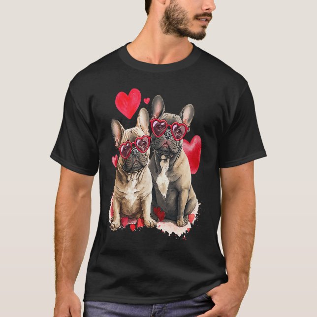 T-shirt French Bulldog Puppy Valentine French Bulldog  For (Devant)