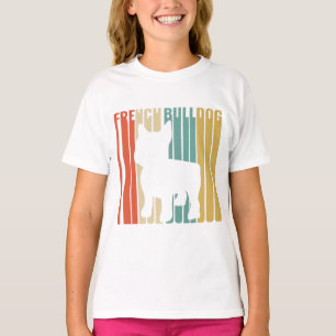 T-shirt French Bulldog Retro 1970 Cadeau pour maman Amoure