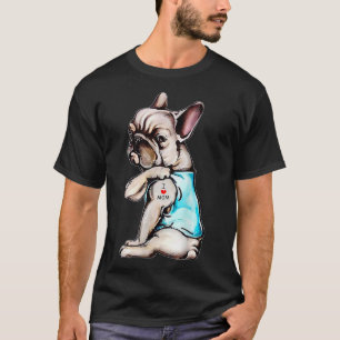 T-shirt French Bulldog Tattoo I Love Mom Funny Chien Mothe