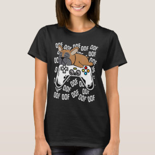 T-shirt French Bulldog Video Game Noob Oof Kids Boys Girls