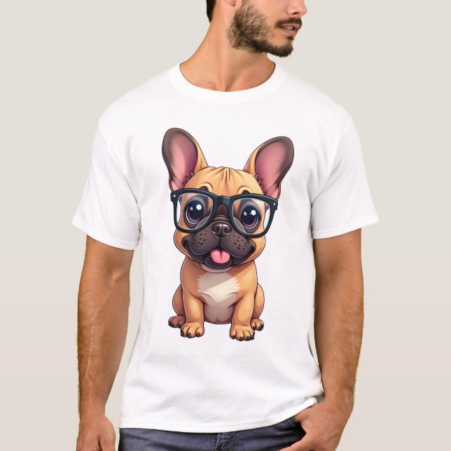 T-shirt French Bulldog Wearing Glasses (Devant)