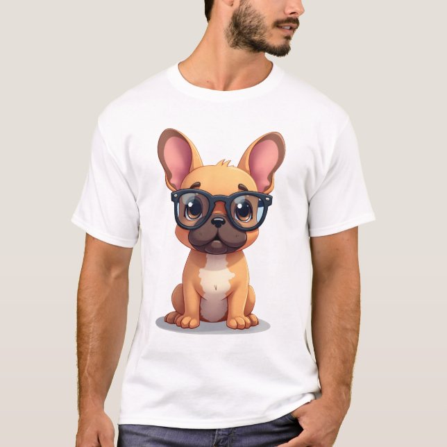 T-shirt French Bulldog Wearing Glasses Copy (Devant)