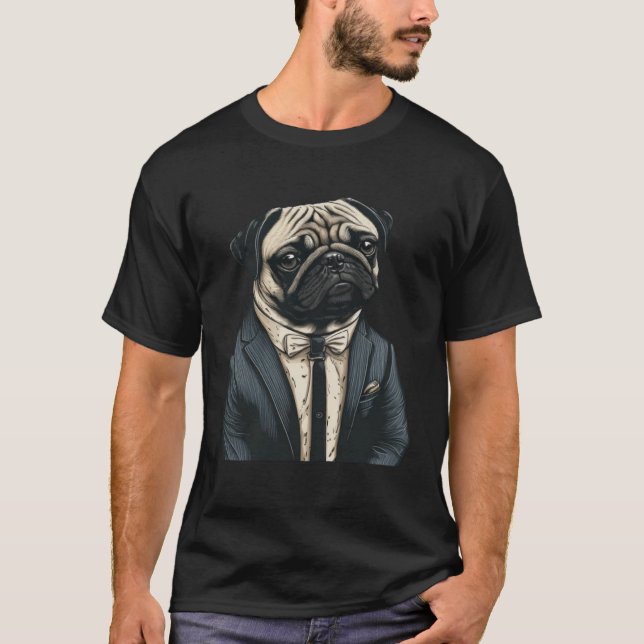 T-shirt French Bulldog Wearing Suit Frenchie Frenchy Boule (Devant)