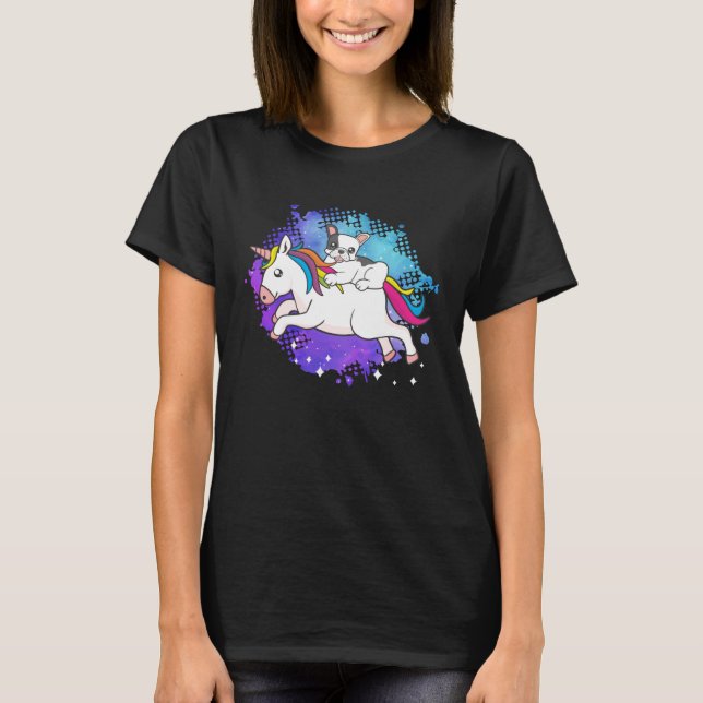 T-shirt French bulldog who rashes a unicorn dog (Devant)