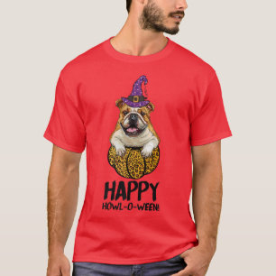 T-shirt French Bulldog Witch Happy Howl O Ween Halloween D