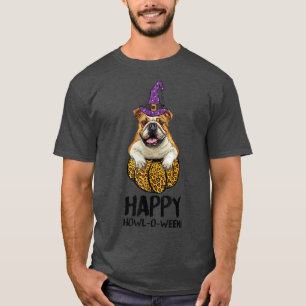 T-shirt French Bulldog Witch Happy Howl O Ween Halloween D