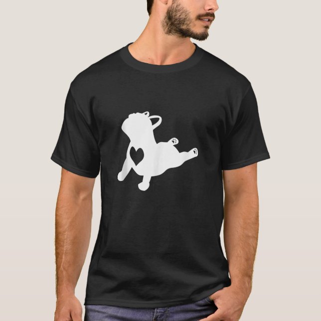 T-shirt French Bulldog Yoga Pose Amour Coeur Frenchie Work (Devant)