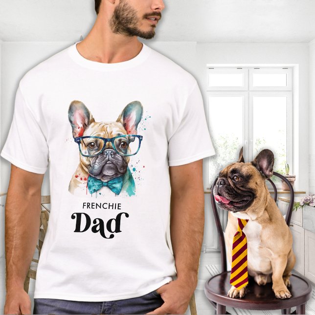 T-shirt French Chien DAD Personnalisé Retro French Bulldog (Créateur téléchargé)