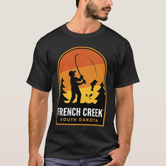 T-shirt French Creek South Dakota Fishing (Devant)