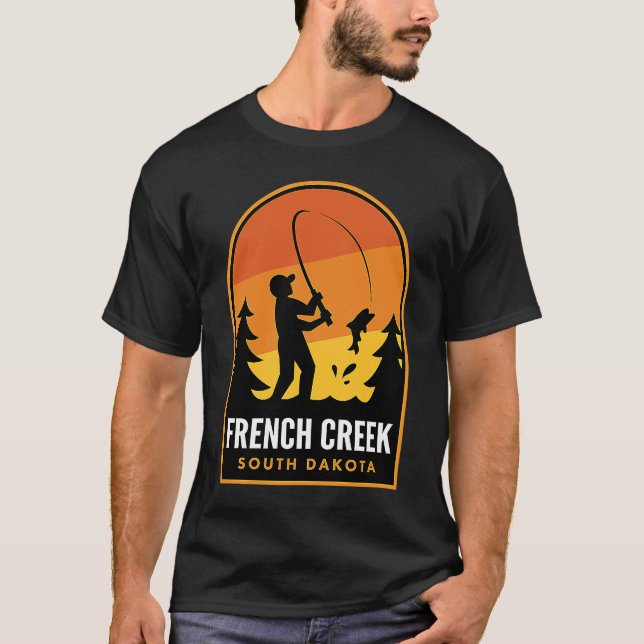 T-shirt French Creek South Dakota Fishing (Devant)