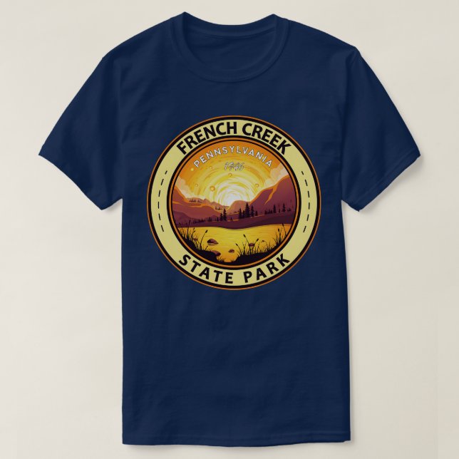 T-shirt French Creek State Park Pennsylvanie Travel Art Ba (Design devant)