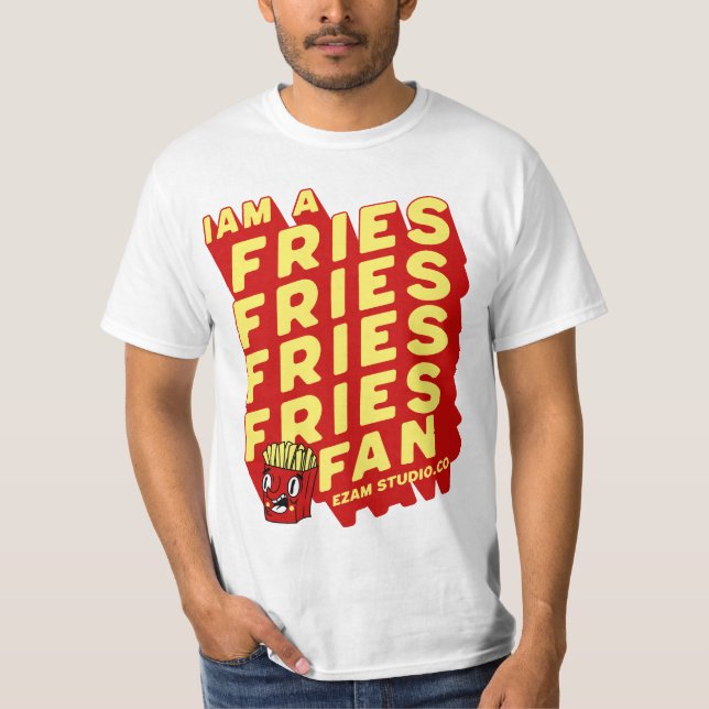 T-shirt "French Fries Fan - Fun and Playing Design" (Devant)