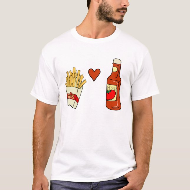 T-shirt French Fries Love Ketchup (Devant)