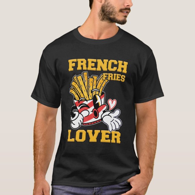 T-shirt French Fries Lover Men Black (Devant)