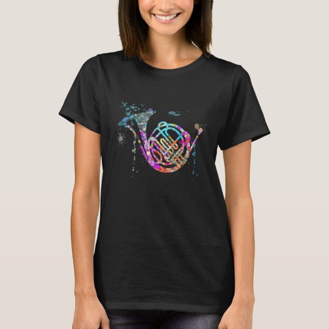 T-shirt French Horn Instrument Silhouette French Horns (Devant)
