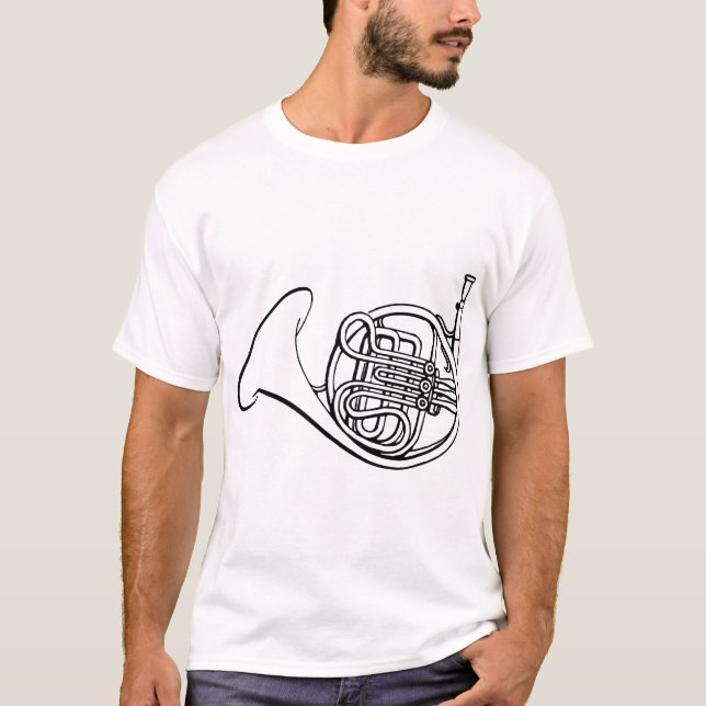 T-shirt French Horn musique de groupe en laiton (Devant)
