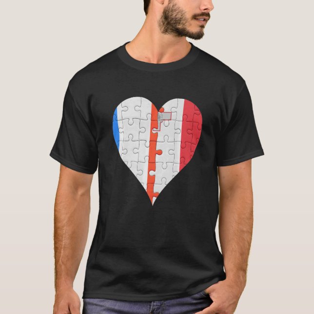 T-shirt French Maltese Flag Heart (Devant)