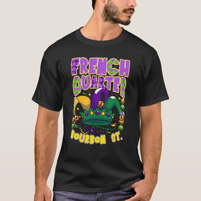 T-shirt French Quarter Bourbon Street New Orleans LA Mardi (Devant)
