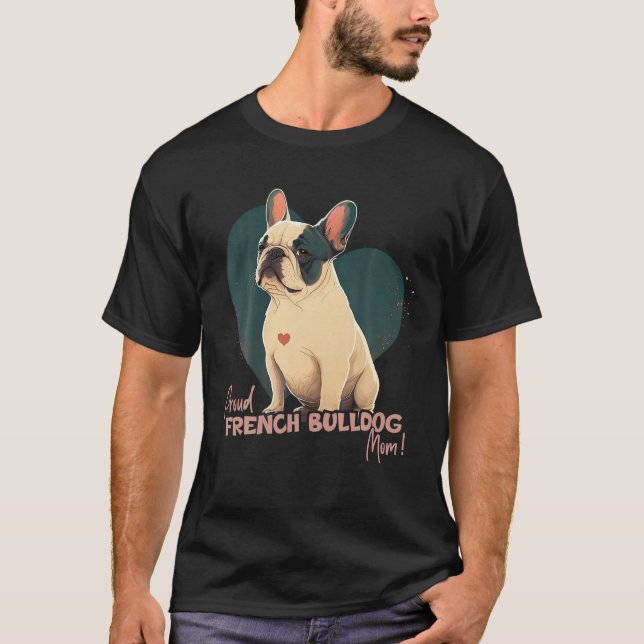 T-shirt Frenchbulldog Avec Coeur Décor Français Dogmaman (Devant)