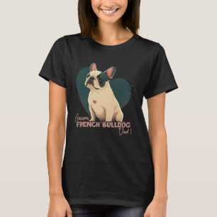 T-shirt Frenchbulldog Avec Coeur Décor Frenchy Dogdad