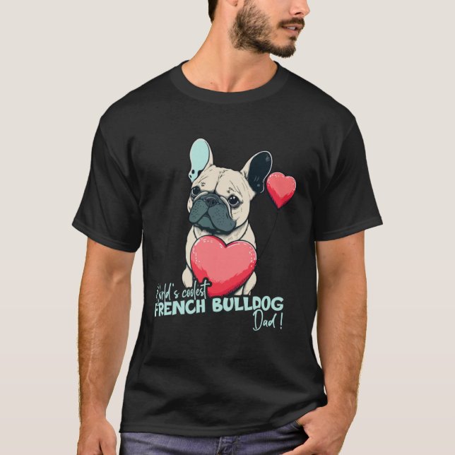 T-shirt Frenchbulldog Avec Heartballon Worlds plus mignon  (Devant)