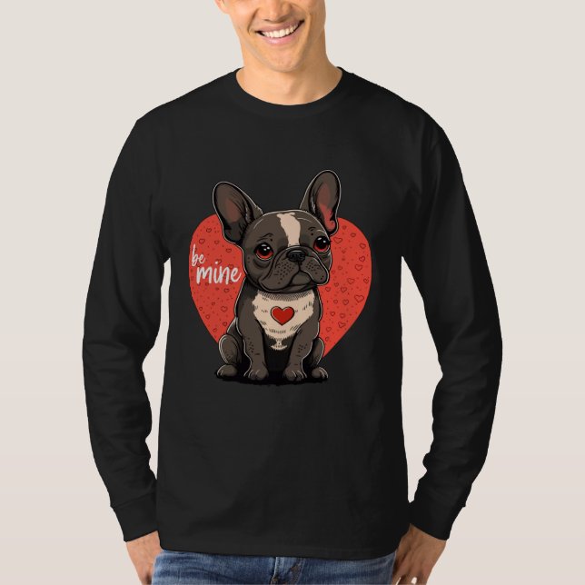 T-shirt Frenchbulldog with Heartdecoration  Valentinesday (Devant)