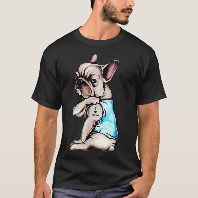 T-shirt Frenchie aime maman (Devant)