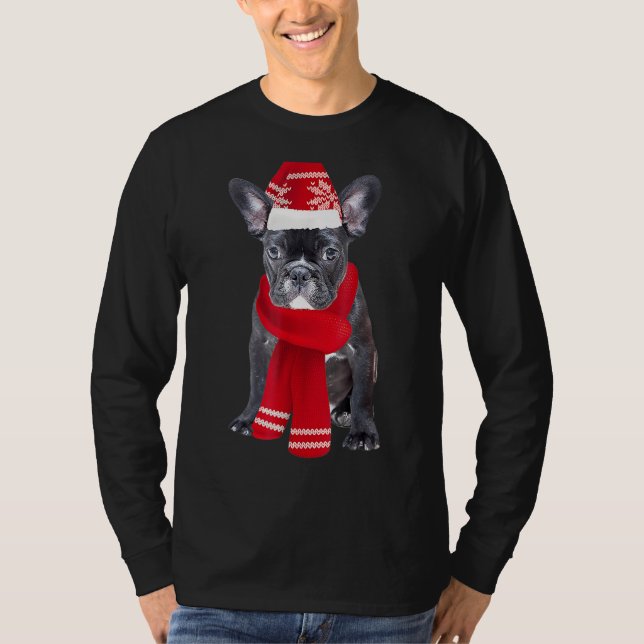 T-shirt Frenchie Bully Christmas Chien laid Noël Français (Devant)