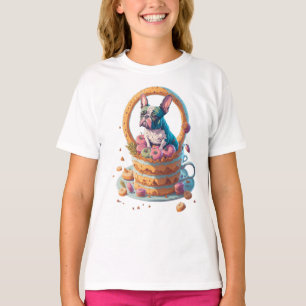 T-shirt Frenchie Cake Break - French bulldog sur un gâteau