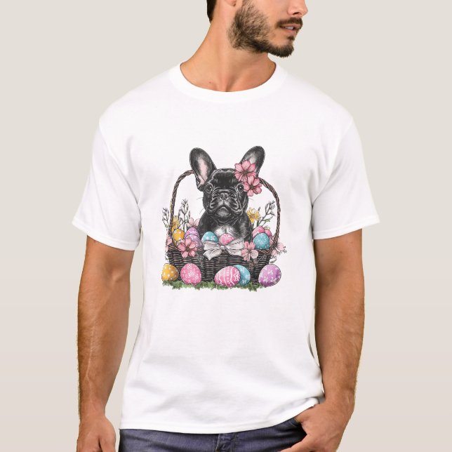 T-shirt Frenchie Chien de Pâques Frenchie Œufs de Chien De (Devant)