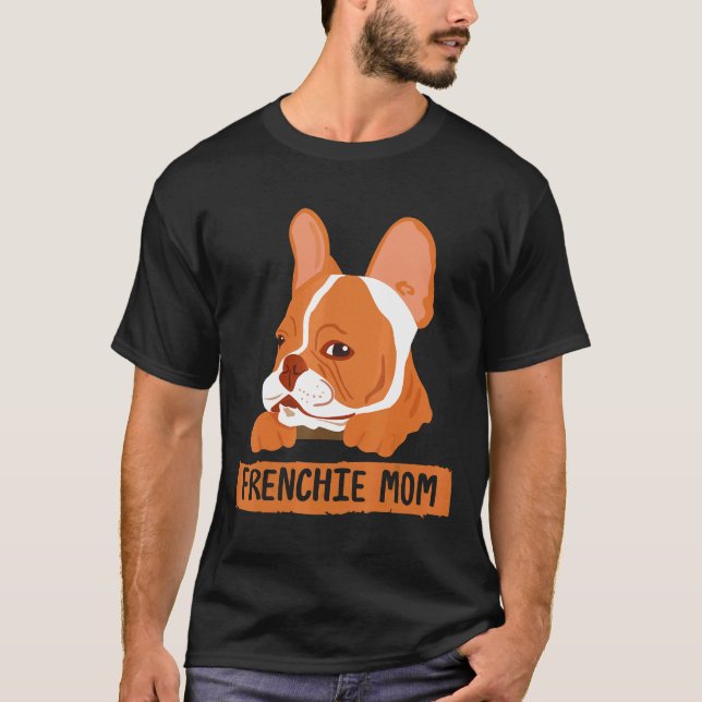 T-shirt Frenchie Femme Frenchie Maman Vêtements Chien Visa (Devant)