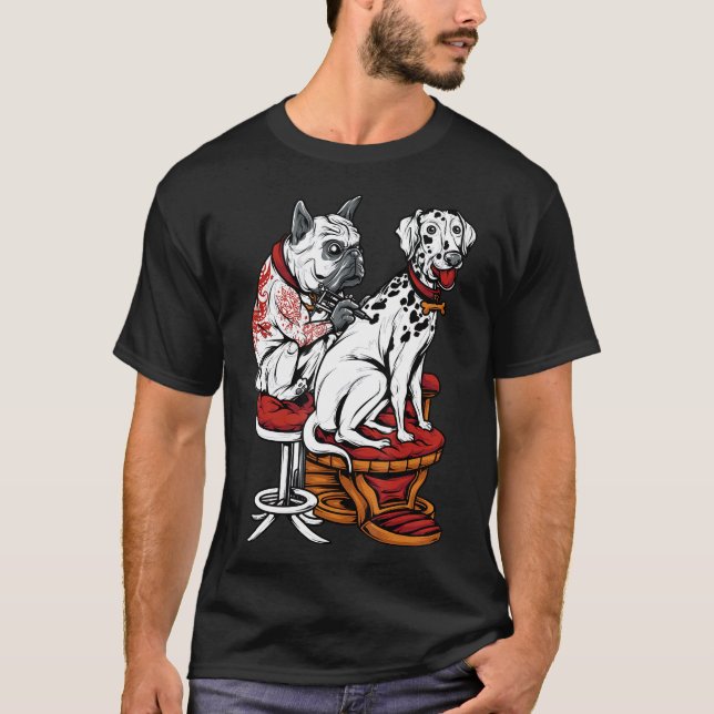 T-shirt Frenchie Frenchie Carlin Dalmatie Français Bulldog (Devant)