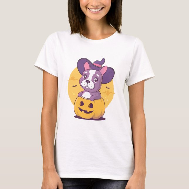 T-shirt Frenchie Halloween (Devant)