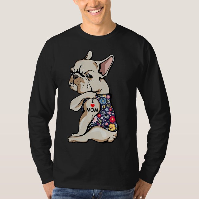 T-shirt Frenchie I Love Maman Funny French (Devant)