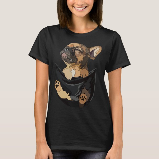 T-shirt Frenchie In Pocket French Bulldog Mom Dad Dog (Devant)