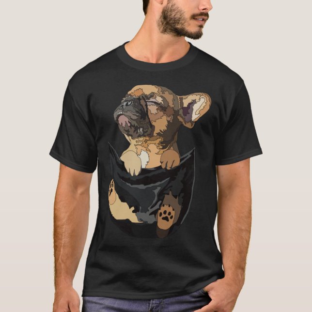 T-shirt Frenchie In Pocket French Bulldog Mom Dad Dog (Devant)