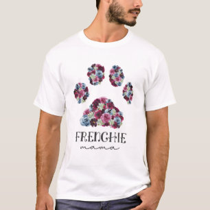T-shirt Frenchie Mama Floral Paw French Buldog Chien Maman