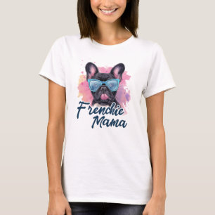 T-shirt Frenchie Mama French Bulldog Aquarelle Art