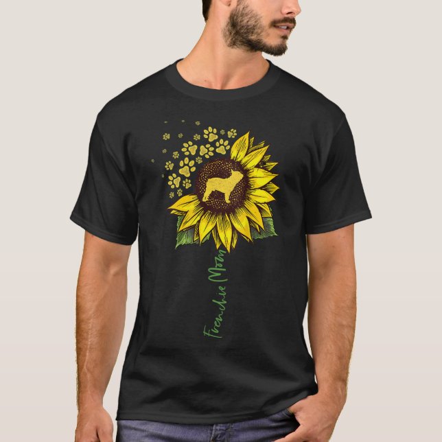 T-shirt Frenchie Mom Sunflower French Bulldog Lover Cadeau (Devant)