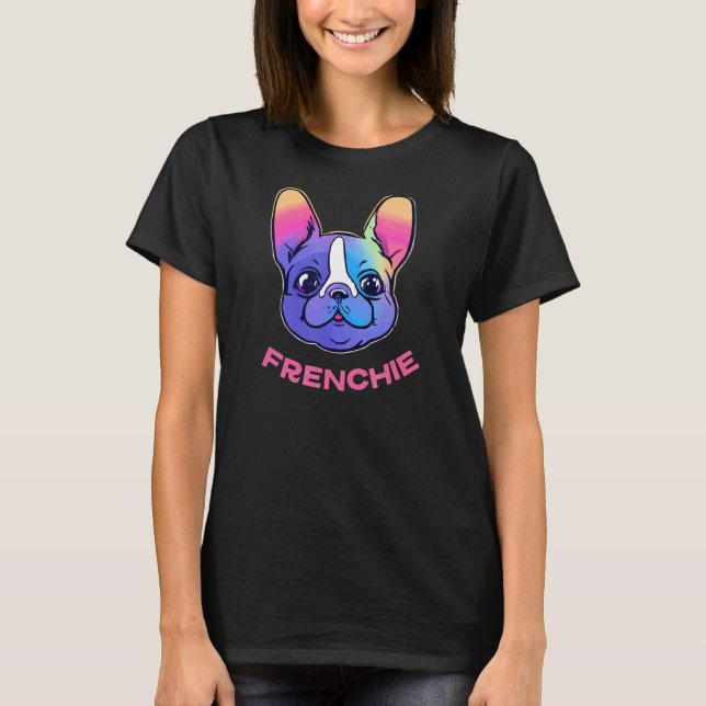 T-shirt Frenchie Rainbow French Bulldog Cool Pride Ret (Devant)