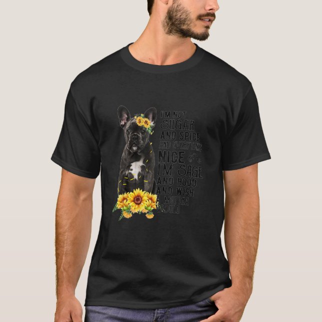 T-shirt Frenchie Sunflower Chien français (Devant)