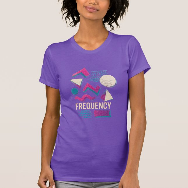 T-shirt FRÉQUENCE – Conception Abstraite Synthwave Vintage (Devant)
